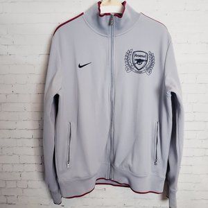 NIKE Arsenal Soccer League Forward Zip Up Warm Up Jacket Size XL Gray 2011